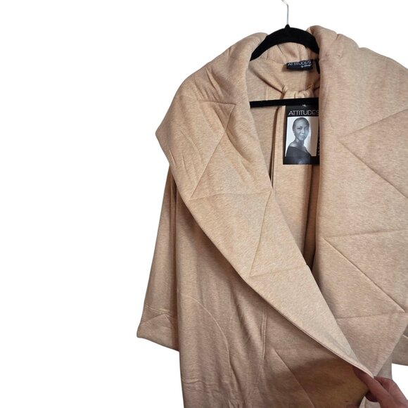 Attitudes by Renee Cardigan Womens Medium Large French Terry Belted Wrap - Picture 3 of 16